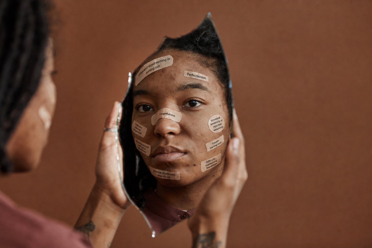 Girl with bandages on face with ADHD | Loblolly Wellness collective Knightdale NC
